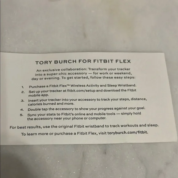 Tory Burch Gold Patterned Bracelet to hold Fitbit - Picture 2 of 4